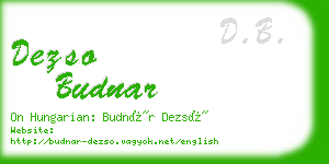 dezso budnar business card